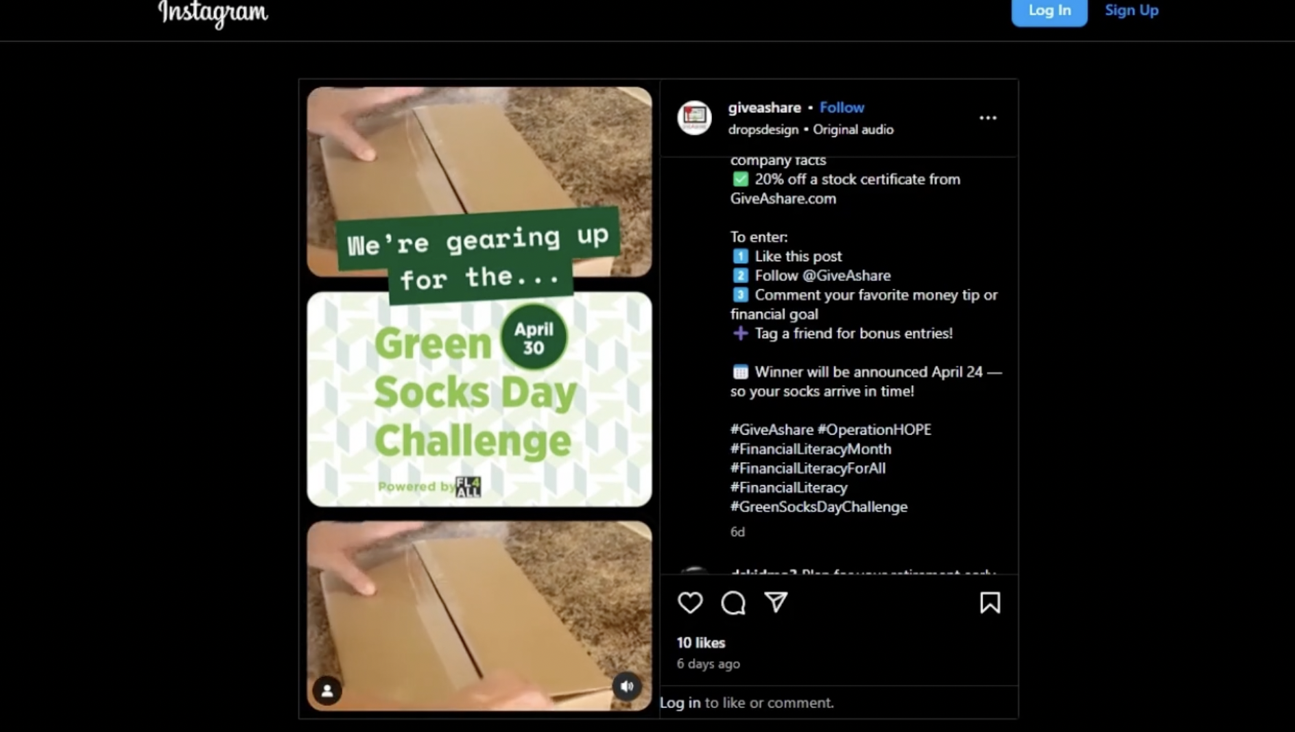 Green Socks Day Challenge - GiveAShare